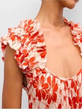 The GREAT Cascade dress in Burnt Red Hibiscus size 1